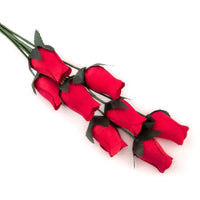 Wooden Closed Bud Rose #01 - Red