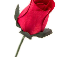 Wooden Closed Bud Rose #01 - Red