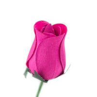 Wooden Closed Bud Rose #02 - Hot Pink