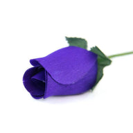 Wooden Closed Bud Rose #06 - Purple