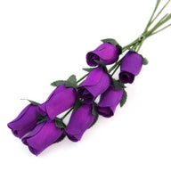 Wooden Closed Bud Rose #07 - Violet