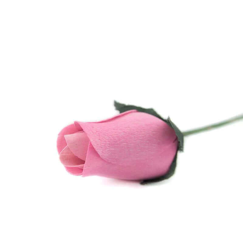 Wooden Closed Bud Rose #09 - Pink